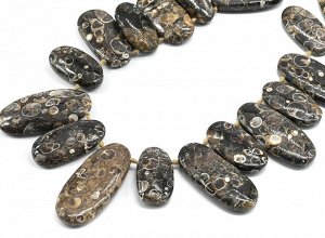 Бусины для рукоделия из агата черепахового овал 20*45мм, 40см, 25 бусин