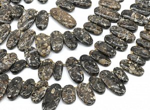 Бусины для рукоделия из агата черепахового овал 20*45мм, 40см, 25 бусин