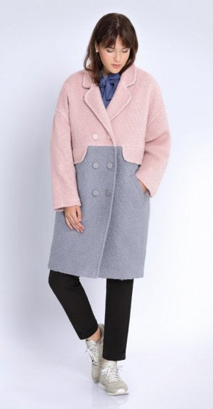 Пальто Jersey 1726 розовое/серое