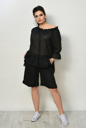 Комплект Комплект MALI 765 черный 
Рост: 170 см.

Комплект двухпредметный, состоящий из вискозной блузы и льняных шорт.