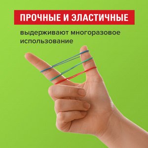Резинки банковские универсальные диаметром 80 мм, STAFF 100г, цветные, натуральный каучук, 440151