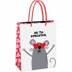 Пакет подарочный 18*23*10см MESHU ""Funny rat"",  глянцевая ламинация
