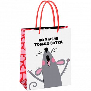 Пакет подарочный 18*23*10см MESHU ""Funny rat"",  глянцевая ламинация