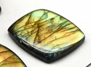 Кабошоны из камня лабрадор форма прямоугольник, комплект тройка
