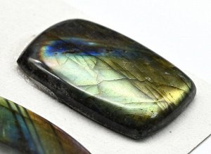 Кабошоны из камня лабрадор форма прямоугольник, комплект тройка