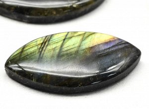 Кабошоны из камня лабрадор форма рис, комплект тройка