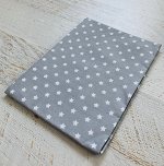 Простынь полуторная Серая, белые звёздочки