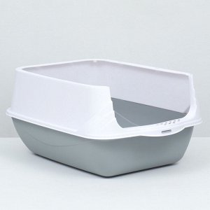 Туалет-домик 35 х 50 х 35 см, бело-серый