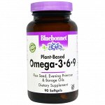 Bluebonnet Nutrition, Растительные омега 3-6-9 кислоты, 90 капсул