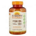 Sundown Naturals, Рыбий жир, 1200 мг, 100 мягких таблеток