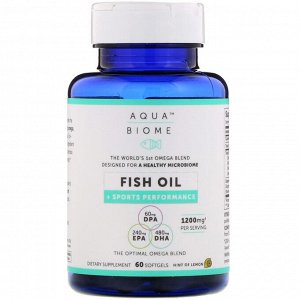 Enzymedica, Aqua Biome, Fish Oil + Sports Performance, Lemon Flavor, 1,200 mg, 60 Softgels