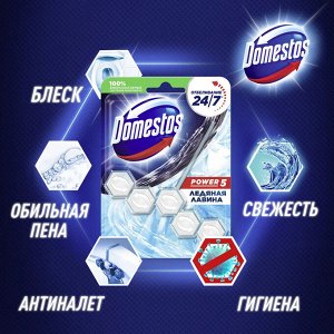 Доместос Блок для унитаза Power 5 "Ледяная Лавина" 55 г