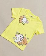 Футболка детская с коротким рукавом для девочки цвет Желтый