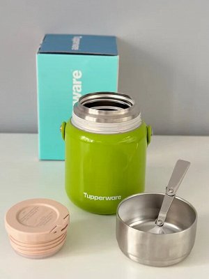 Термос для еды 1 л с ложечкой, зеленый - Tupperware®.