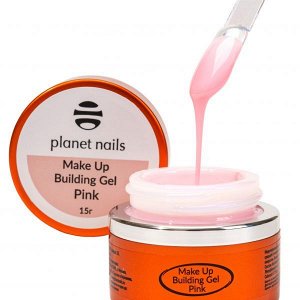 Гель  для наращивания ногтей Planet Nails- Make Up Building Gel Pink,15 гр , моделирующий гель, розовый.