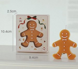 Свеча ароматическая Пряничный Человечек с ароматом печенья в коробке