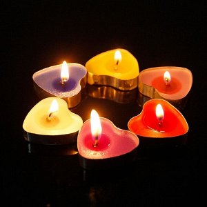 Свечи чайные СЕРДЦЕ набор 50 шт. Цвет: РОЗОВЫЙ