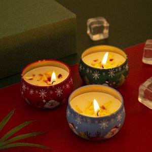 Набор ароматических свечей в баночках 4 штуки в подарочной коробке. 4 шт. * 80 гр.