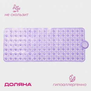 Коврик противоскользящий в ванну на присосках Доляна «Рельеф»,37x88 см, МИКС