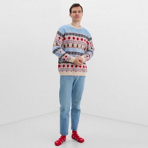 Джемпер вязаный новогодний KAFTAN Scandinavia размер, цвет голубой