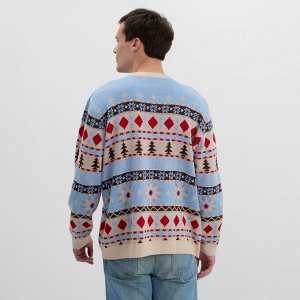 Джемпер вязаный новогодний KAFTAN Scandinavia размер, цвет голубой