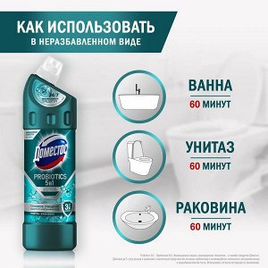 NEW ! Domestos Доместос чистящее средство с активными пробиотиками Зеленая свежесть 750 м