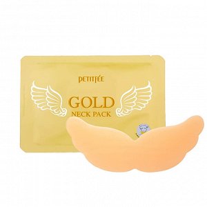 Petitfee Омолаживающий гидрогелевый патч для шеи Gold Neck Pack, 1 шт