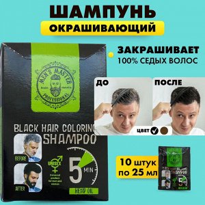 Шампунь для окрашивания волос черный MEN’S MASTER 10*25 мл