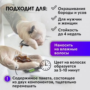 Шампунь для окрашивания волос черный MEN’S MASTER 10*25 мл