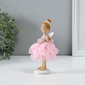Фигурка полистоун «Девочка фея в цветочном платье с букетом», 8x8x13.5 см, МИКС