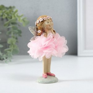 Фигурка полистоун «Малышка фея в розовом цветочном платье», 8x7x12.5 см