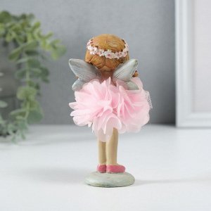 Фигурка полистоун «Малышка фея в розовом цветочном платье», 8x7x12.5 см