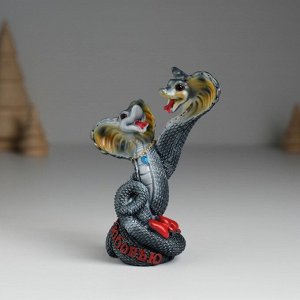 Фигурка полистоун «Змеи тёмные в обнимку», 5.8x4.8x9 см