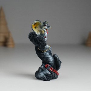 Фигурка полистоун «Змеи тёмные в обнимку», 5.8x4.8x9 см