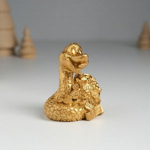 Фигурка полистоун «Змея удачи с деньгами», 4x4x6.5 см, МИКС