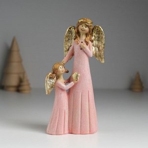 Фигурка полистоун «Ангел с ангелочком в розовых платьях», 6.5x4x15.5 см