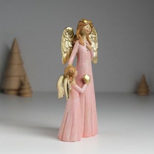 Фигурка полистоун «Ангел с ангелочком в розовых платьях», 6.5x4x15.5 см