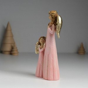 Фигурка полистоун «Ангел с ангелочком в розовых платьях», 6.5x4x15.5 см