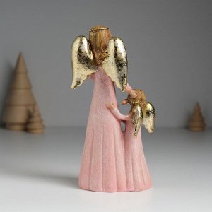Фигурка полистоун «Ангел с ангелочком в розовых платьях», 6.5x4x15.5 см
