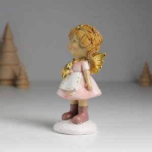Фигурка полистоун «Ангелочек в розовом платье и белом фартуке», 6.5x5x12.5 см, МИКС