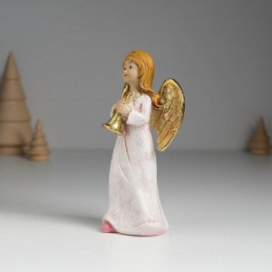 Фигурка полистоун «Ангел музыкант в розовом платье», 6.5x4.5x13 см, МИКС