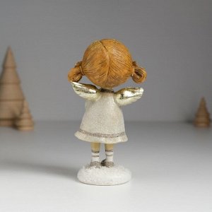 Фигурка полистоун «Ангелочек с хвостиками, в сером платье», 6.5x4.5x12 см, МИКС