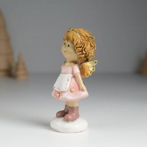 Фигурка полистоун «Ангелочек в розовом платье и фартуке», 4.5x3.5x9.5 см, МИКС