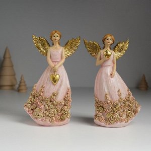 Фигурка полистоун «Ангел с розами на платье», 7.5x5x14 см, МИКС