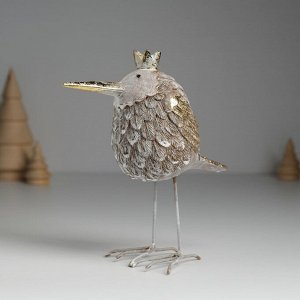 Фигурка полистоун «Птица с длинным клювом, в короне», 14x7x15 см