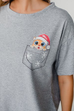 Пижама женская домашняя Тигрята серый