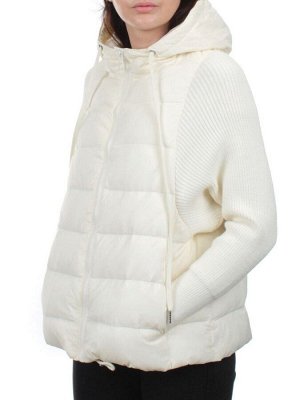 GB 8105 MILK WHITE Пуховик облегченный женский (пух, трикотаж)
