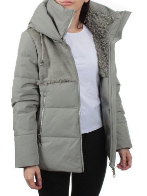23-696 OLIVE Куртка зимняя женская (холлоффайбер 150 гр., искусственная дубленка)