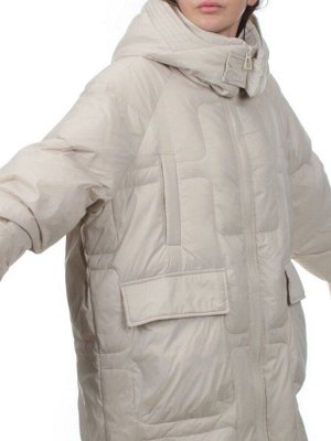 3061 GRAY/BEIGE Пуховик зимний женский (80% пух, 20% перо)