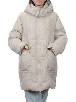 3061 GRAY/BEIGE Пуховик зимний женский (80% пух, 20% перо)